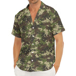 Military Digital Camo Pattern Print Men's Deep V-Neck Shirt