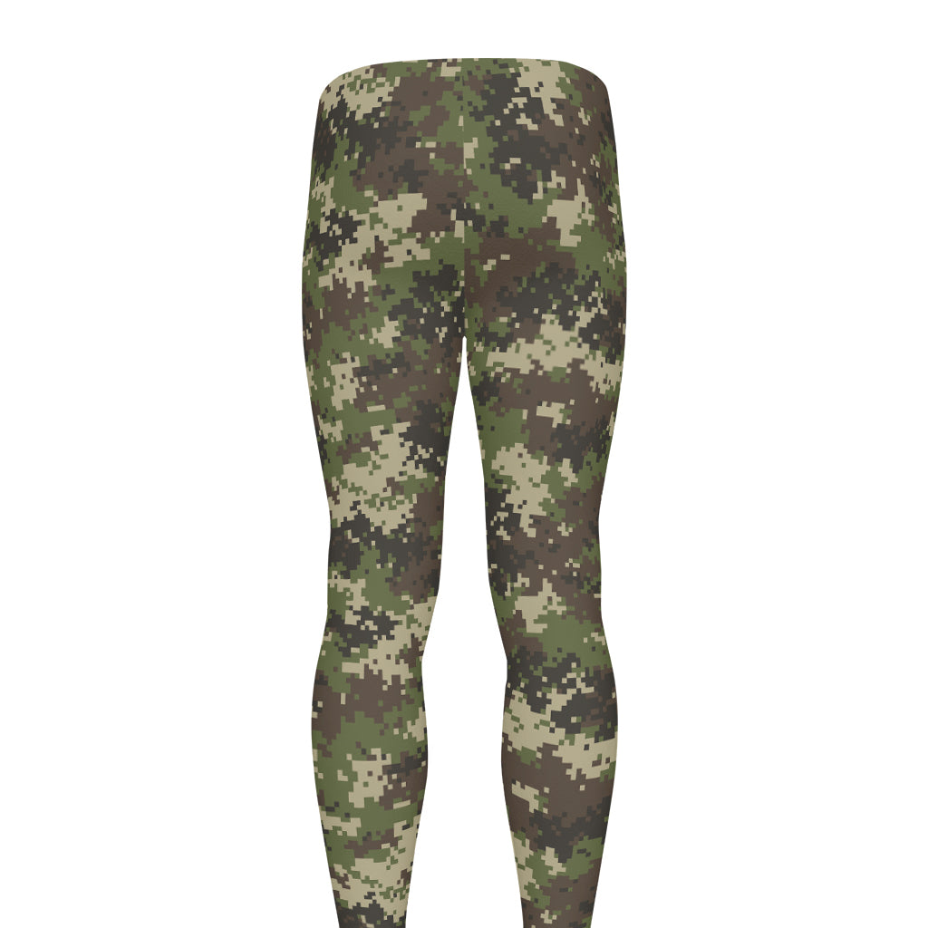 Military Digital Camo Pattern Print Men's leggings