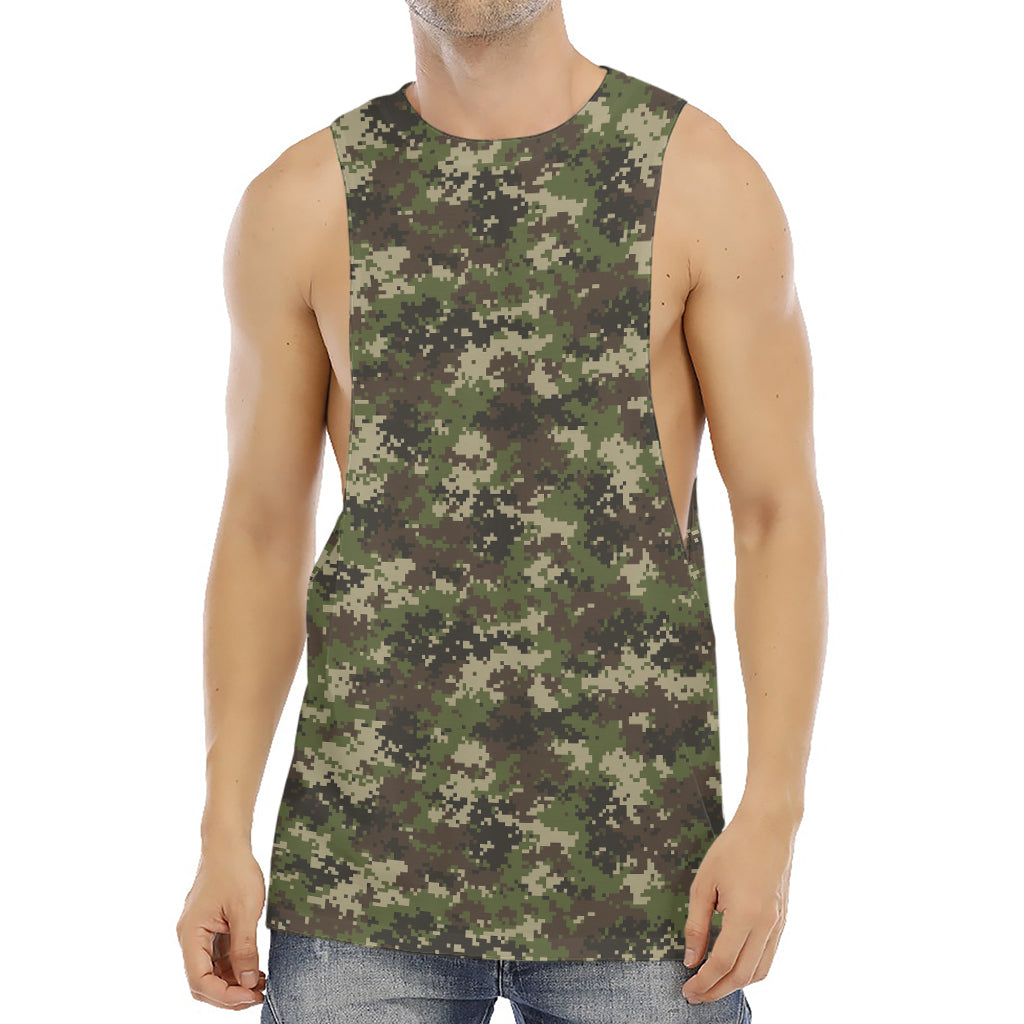Military Digital Camo Pattern Print Men's Muscle Tank Top