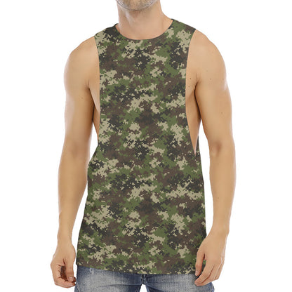 Military Digital Camo Pattern Print Men's Muscle Tank Top
