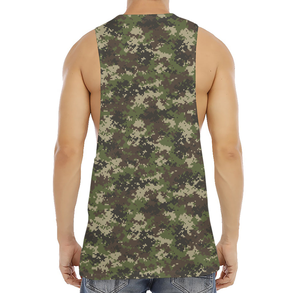 Military Digital Camo Pattern Print Men's Muscle Tank Top