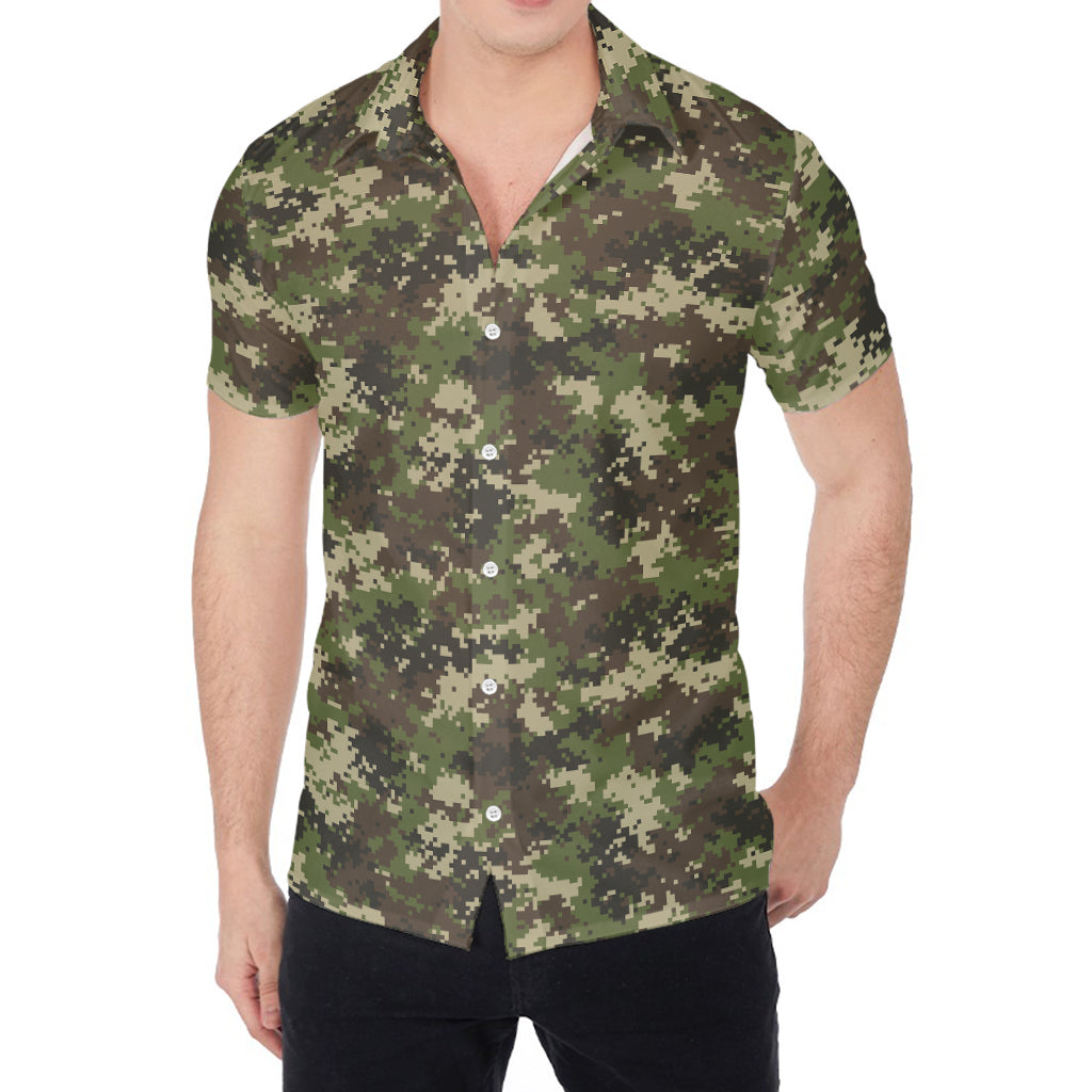 Military Digital Camo Pattern Print Men's Shirt
