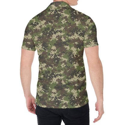 Military Digital Camo Pattern Print Men's Shirt
