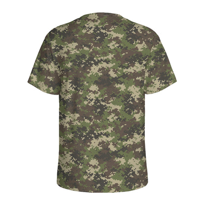 Military Digital Camo Pattern Print Men's Sports T-Shirt