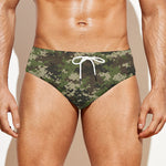 Military Digital Camo Pattern Print Men's Swim Briefs