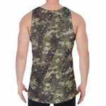 Military Digital Camo Pattern Print Men's Velvet Tank Top