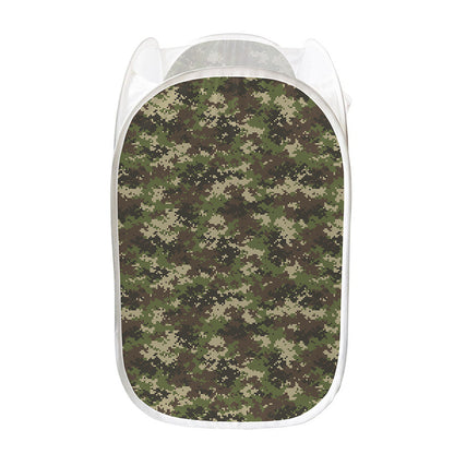 Military Digital Camo Pattern Print Mesh Laundry Hamper