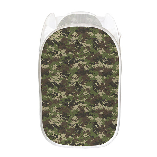 Military Digital Camo Pattern Print Mesh Laundry Hamper