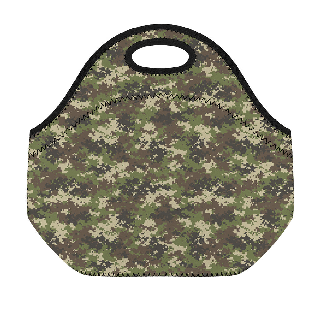 Military Digital Camo Pattern Print Neoprene Lunch Bag