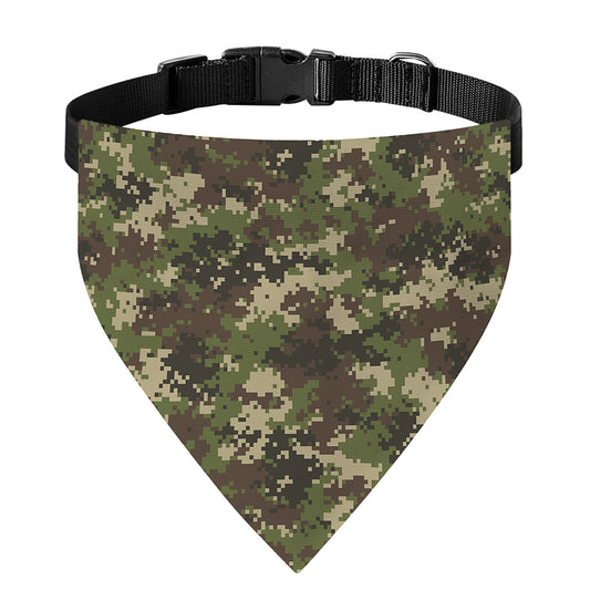 Military Digital Camo Pattern Print Over The Collar Dog Bandana