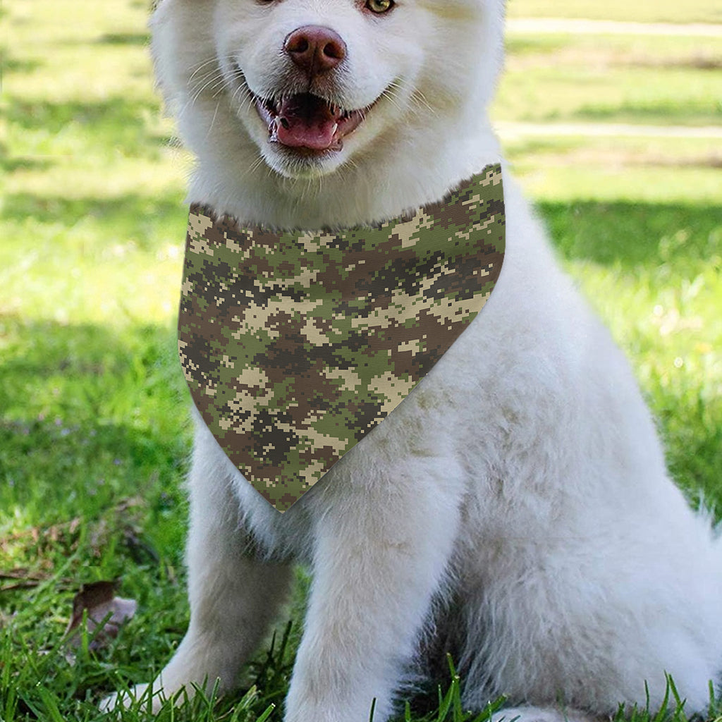 Military Digital Camo Pattern Print Over The Collar Dog Bandana