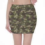 Military Digital Camo Pattern Print Pencil Mini Skirt