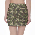 Military Digital Camo Pattern Print Pencil Mini Skirt