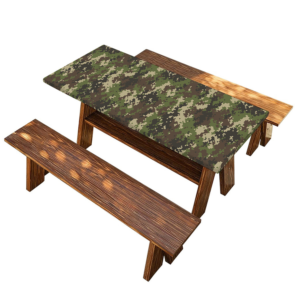 Military Digital Camo Pattern Print Picnic Table Cover