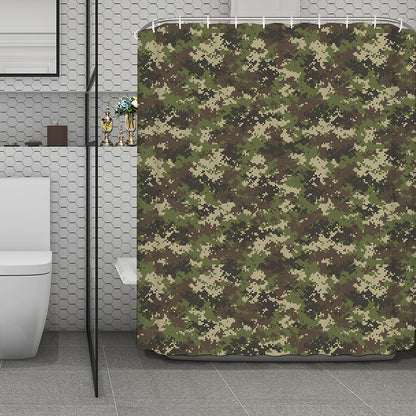 Military Digital Camo Pattern Print Polyester Shower Curtain