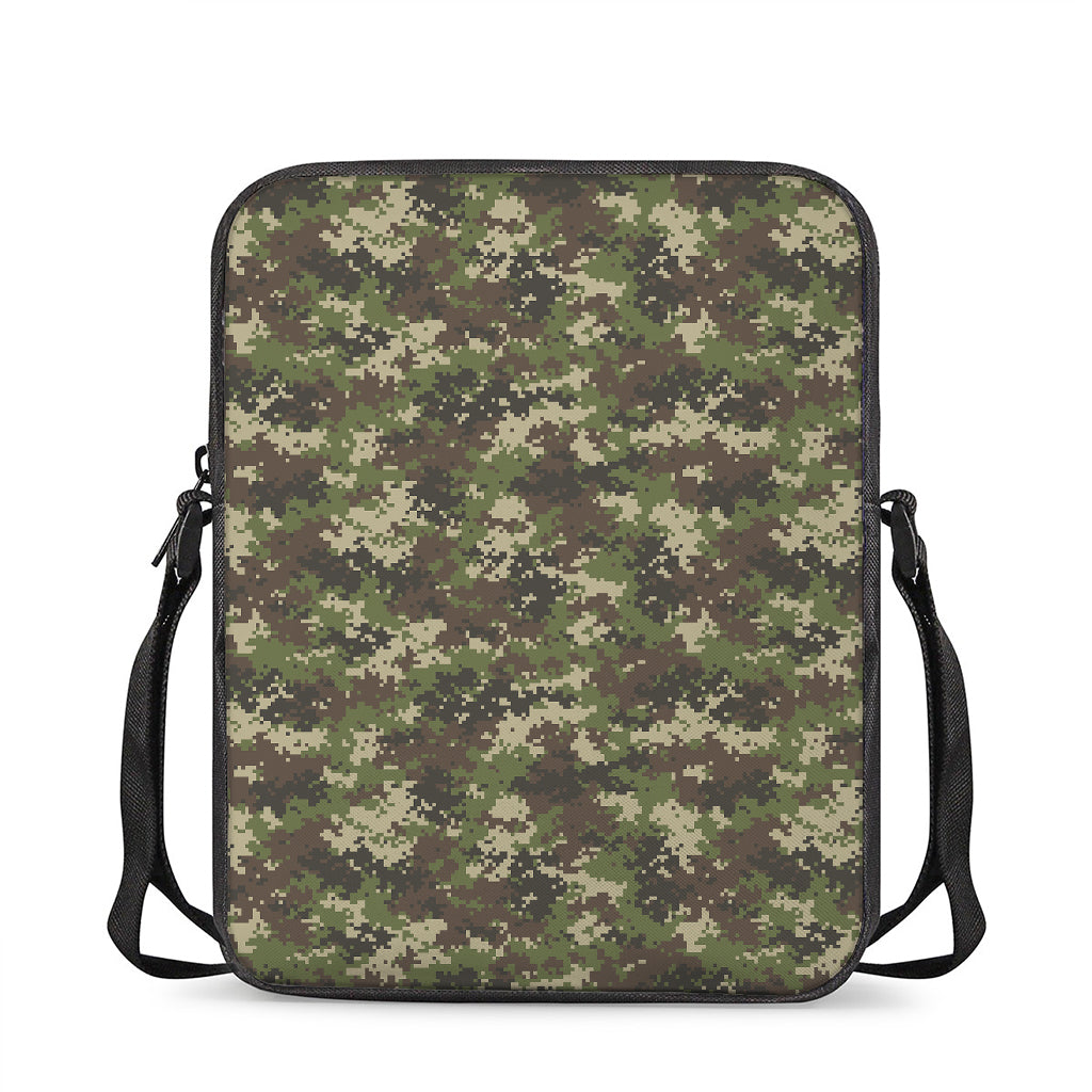 Military Digital Camo Pattern Print Rectangular Crossbody Bag