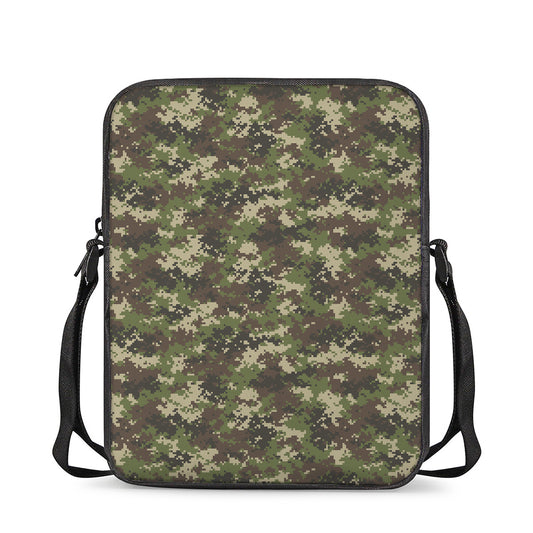 Military Digital Camo Pattern Print Rectangular Crossbody Bag