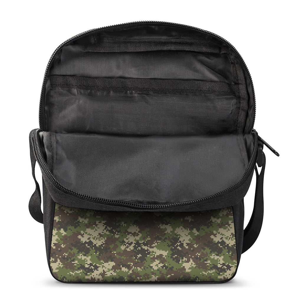 Military Digital Camo Pattern Print Rectangular Crossbody Bag