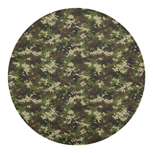 Military Digital Camo Pattern Print Round Blanket