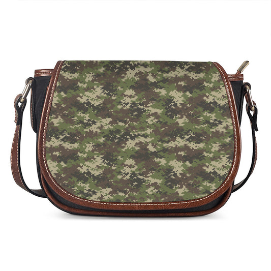 Military Digital Camo Pattern Print Saddle Bag