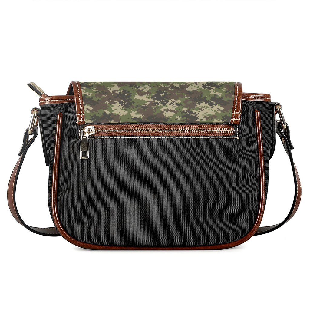 Military Digital Camo Pattern Print Saddle Bag