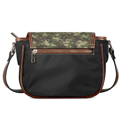 Military Digital Camo Pattern Print Saddle Bag