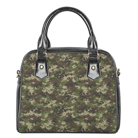 Military Digital Camo Pattern Print Shoulder Handbag