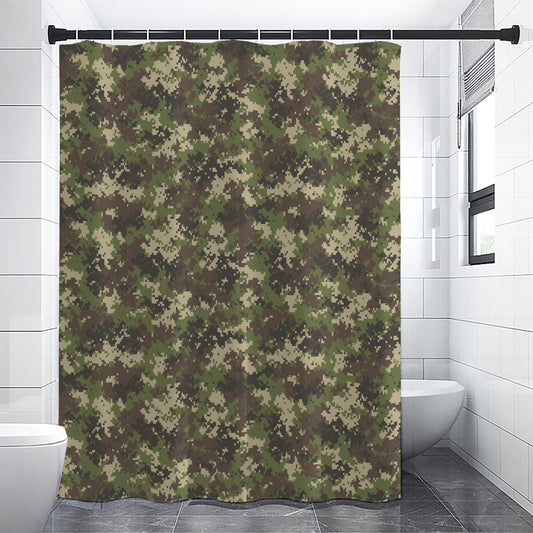 Military Digital Camo Pattern Print Shower Curtain
