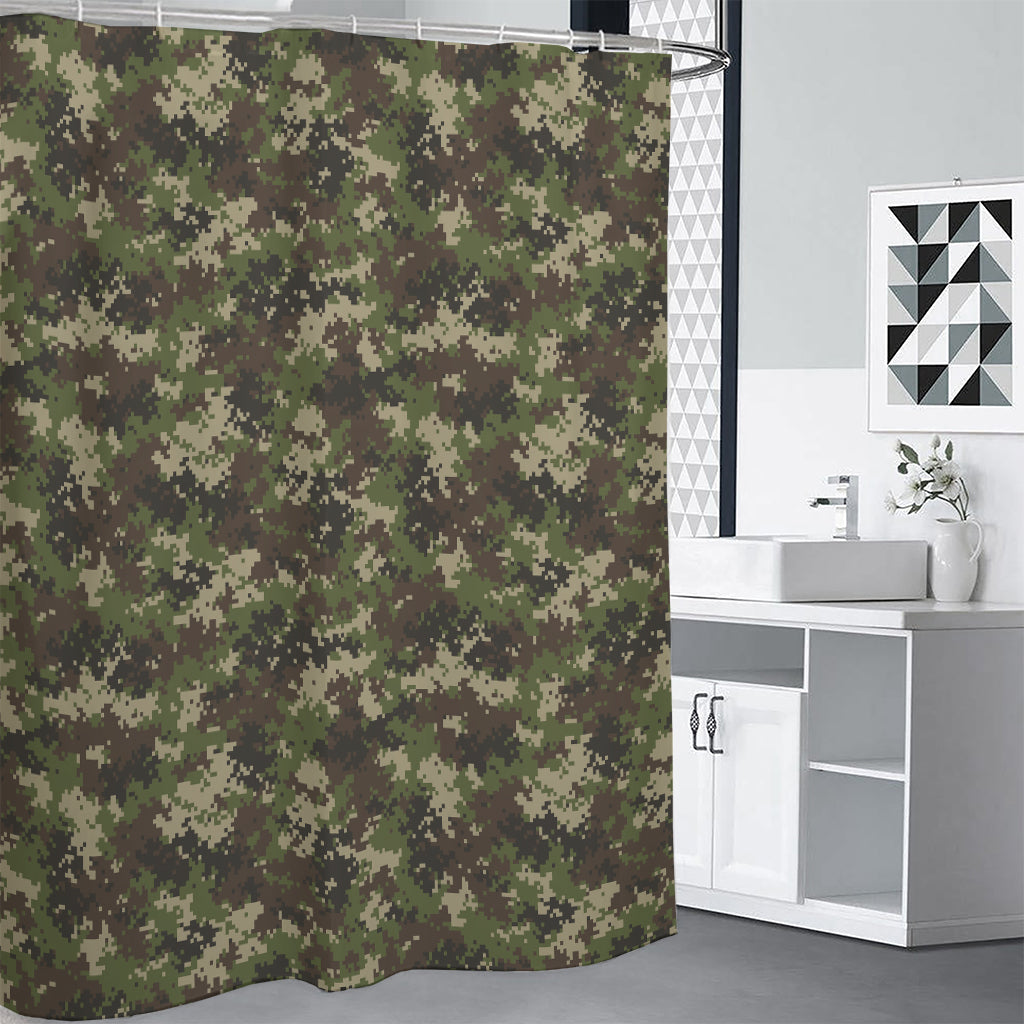 Military Digital Camo Pattern Print Shower Curtain