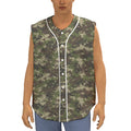 Military Digital Camo Pattern Print Sleeveless Baseball Jersey