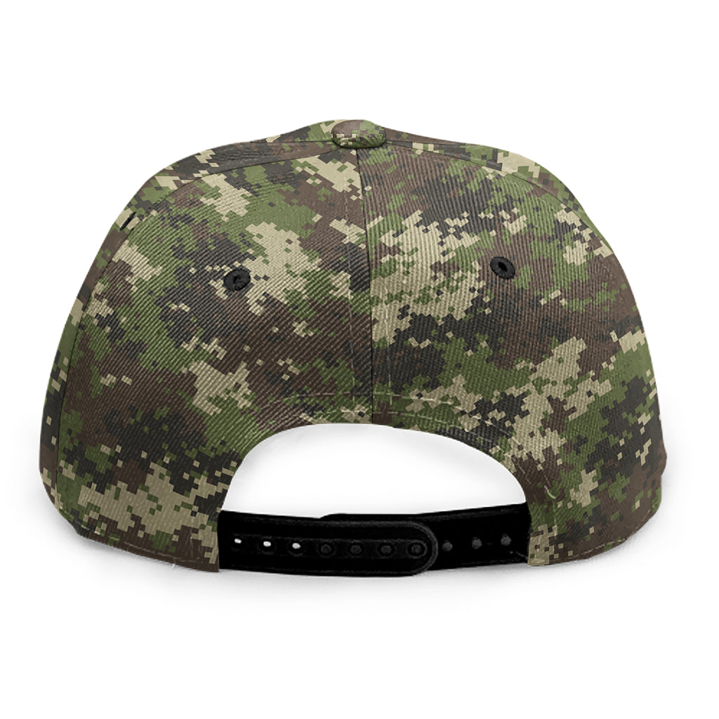 Military Digital Camo Pattern Print Snapback Cap