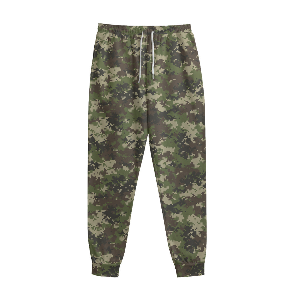 Military Digital Camo Pattern Print Sweatpants