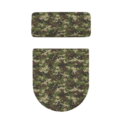 Military Digital Camo Pattern Print Toilet Lid And Tank Cover Set