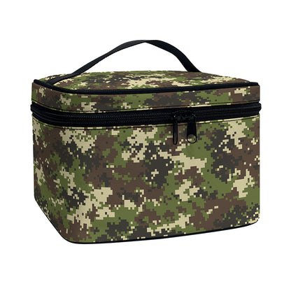 Military Digital Camo Pattern Print Travel Makeup Bag