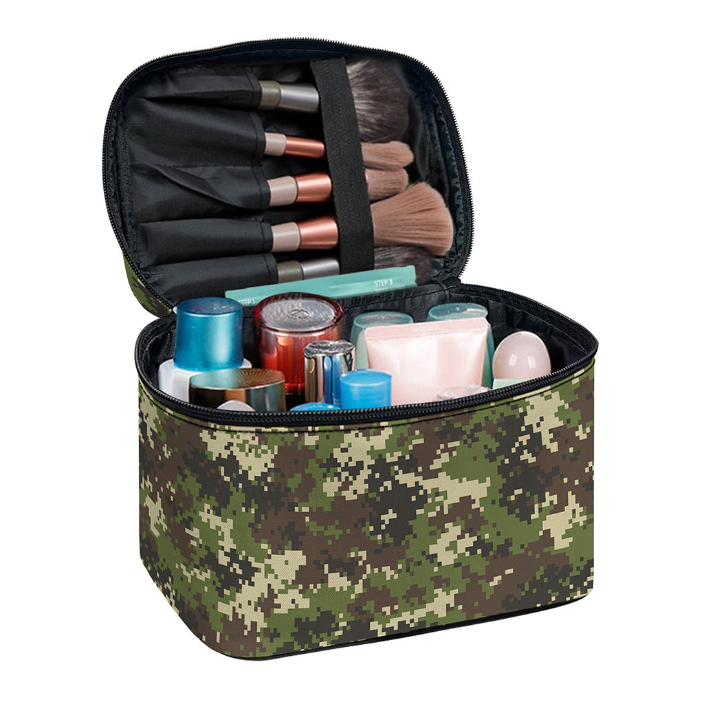 Military Digital Camo Pattern Print Travel Makeup Bag
