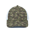 Military Digital Camo Pattern Print White Mesh Trucker Hat