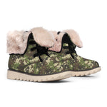 Military Digital Camo Pattern Print Winter Boots