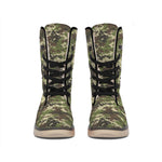 Military Digital Camo Pattern Print Winter Boots
