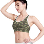Military Digital Camo Pattern Print Women's Sports Bra