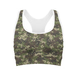 Military Digital Camo Pattern Print Women's Sports Bra