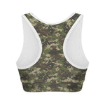 Military Digital Camo Pattern Print Women's Sports Bra