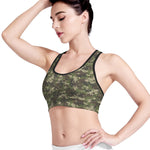Military Digital Camo Pattern Print Women's Sports Bra