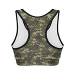 Military Digital Camo Pattern Print Women's Sports Bra