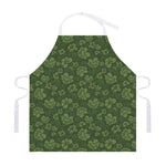 Military Green Camo Flower Pattern Print Adjustable Apron