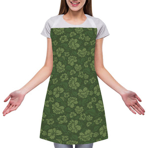 Military Green Camo Flower Pattern Print Adjustable Apron