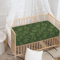 Military Green Camo Flower Pattern Print Baby Crib Sheet