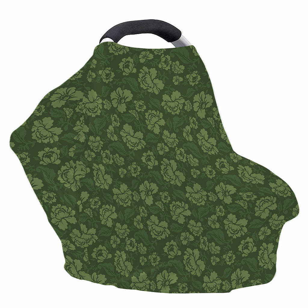 Military Green Camo Flower Pattern Print Baby Seat Cover
