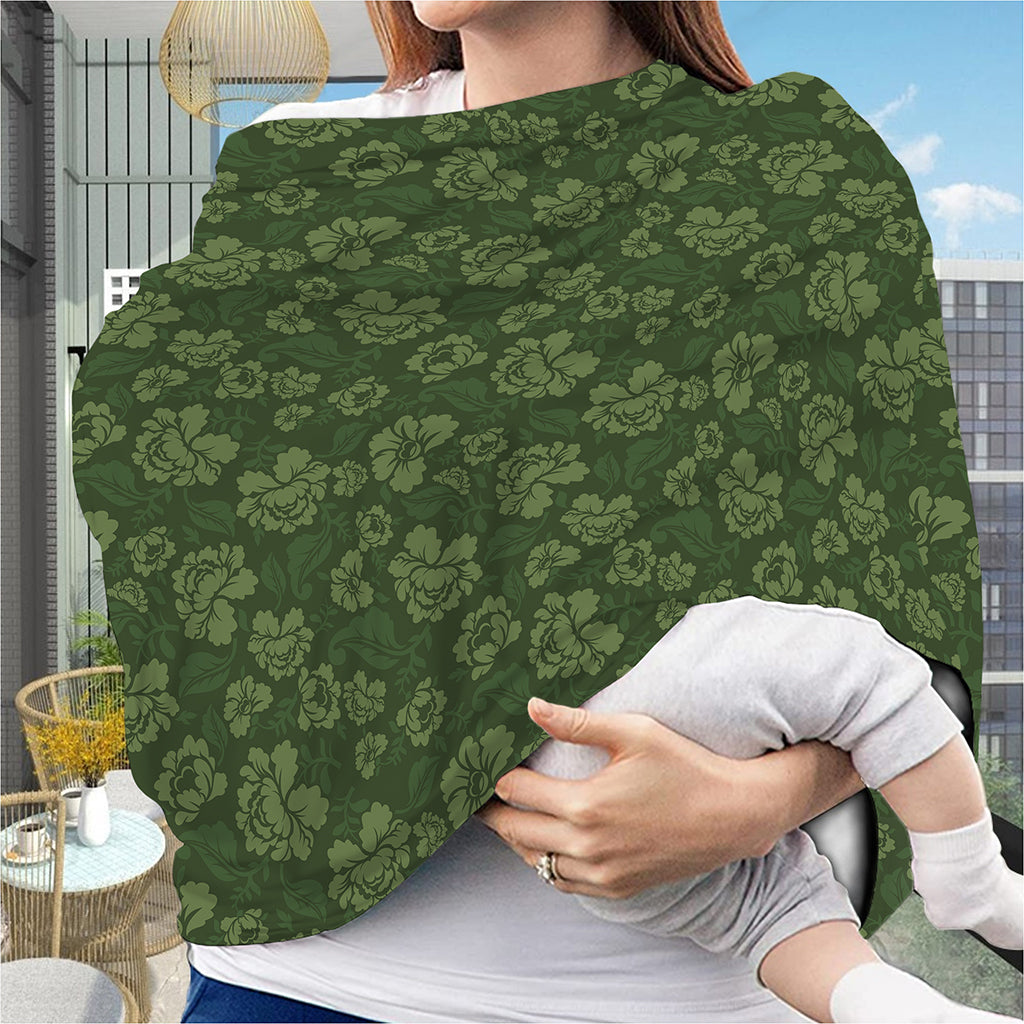 Military Green Camo Flower Pattern Print Baby Seat Cover