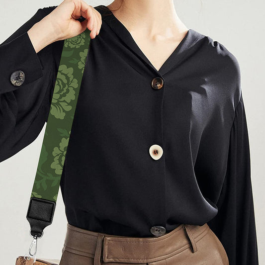 Military Green Camo Flower Pattern Print Bag Strap