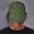 Military Green Camo Flower Pattern Print Baseball Cap